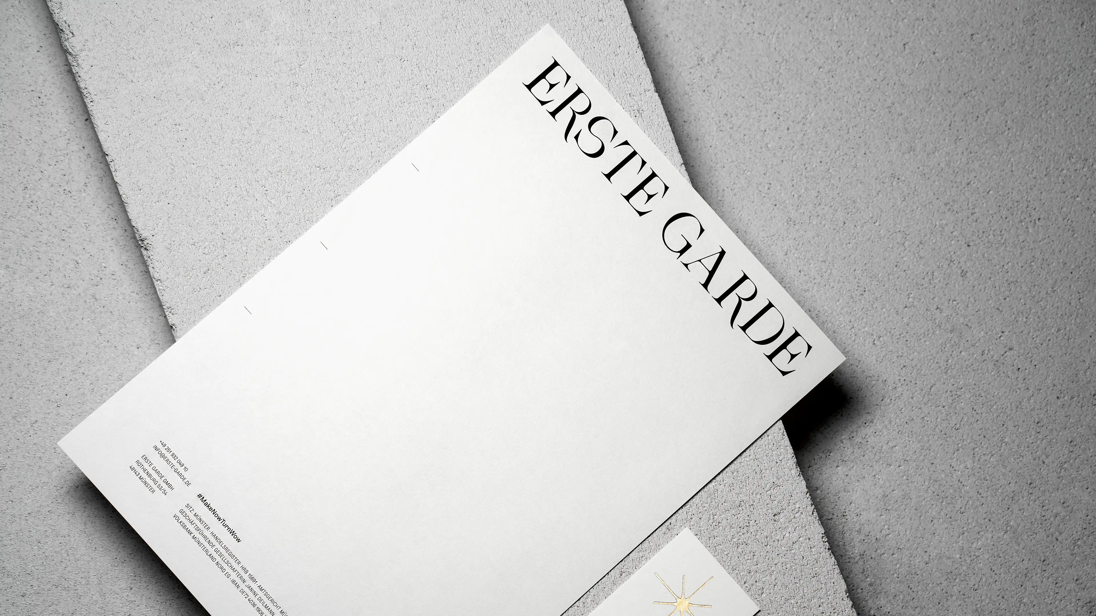 Erste Garde Event Agency Letterhead and Business Card